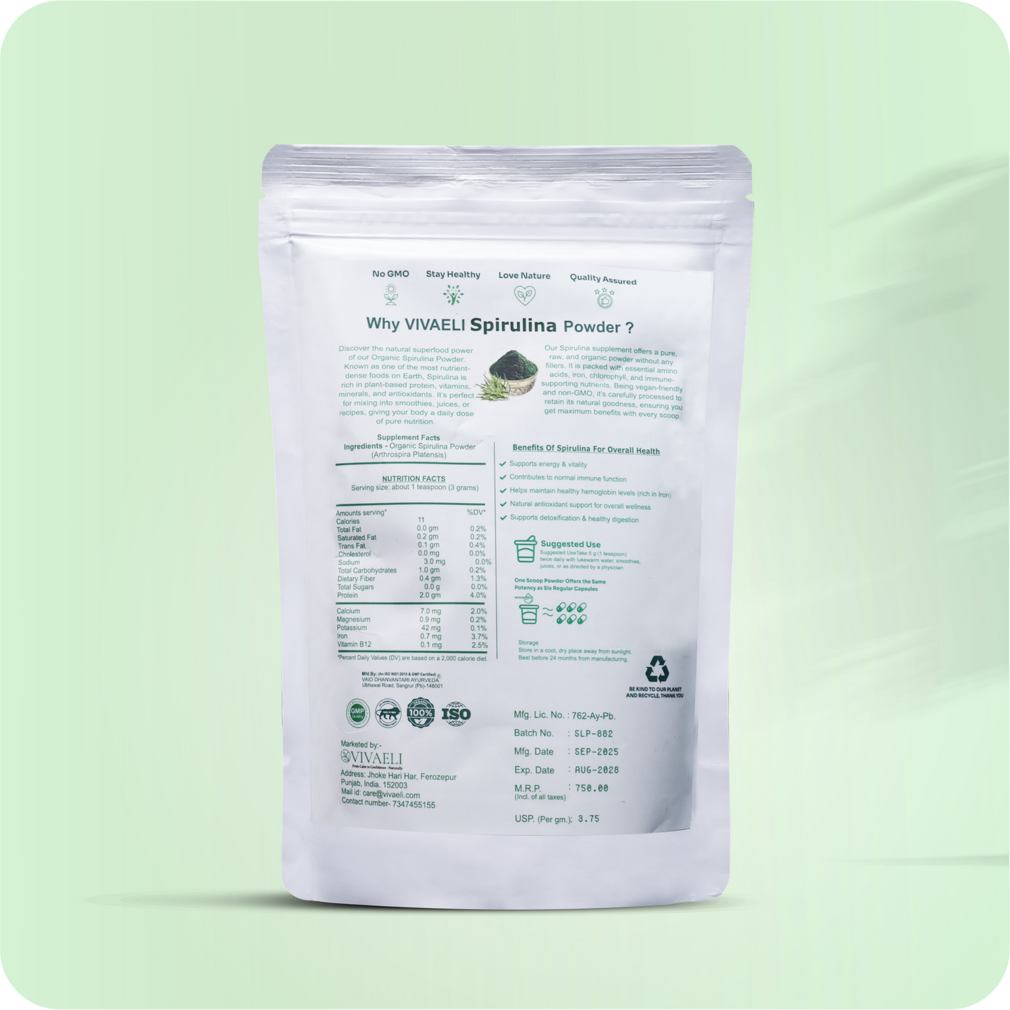 Spirulina Powder — Pure Daily Detox & Energy Superfood